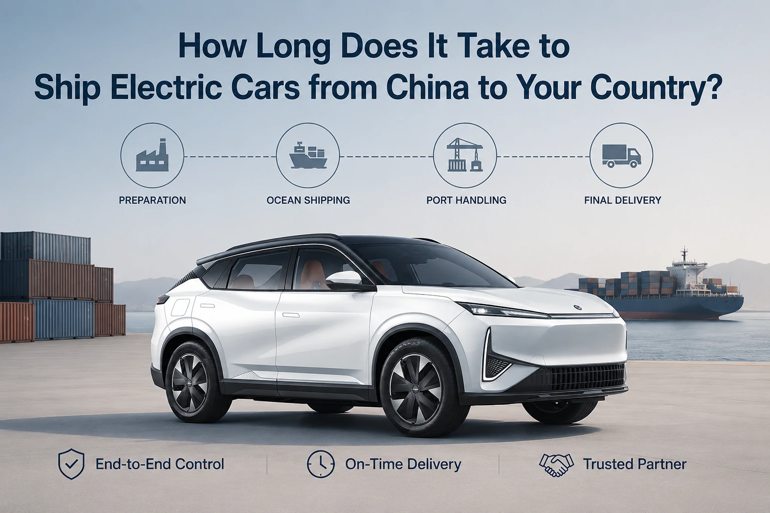 Quanto tempo leva para enviar carros elétricos da China para o seu país?