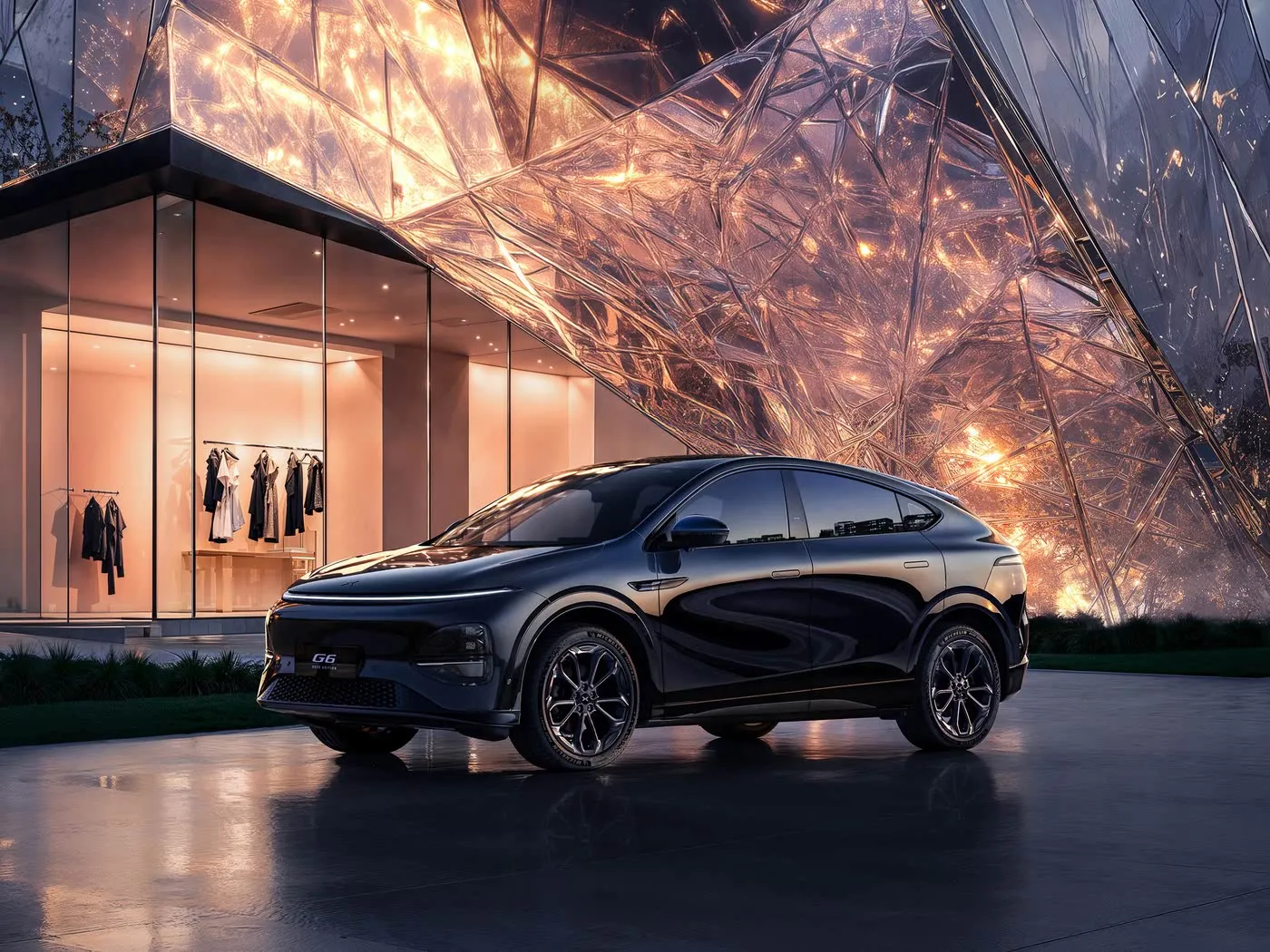 Xpeng G6 Mini SUV elétrico Caixa de câmbio automática 4WD com bateria de lítio Nova energia Veículo Direção esquerda Motor de célula de combustível EV